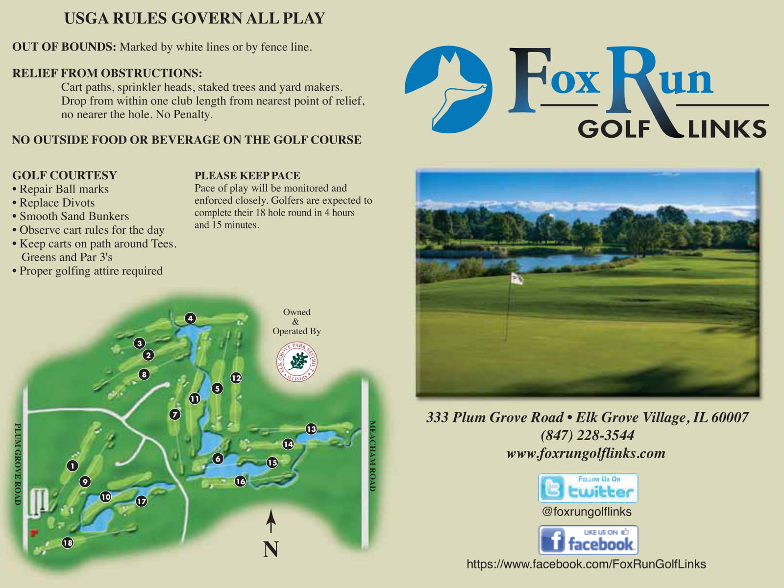 Scorecard Fox Run Golf Links